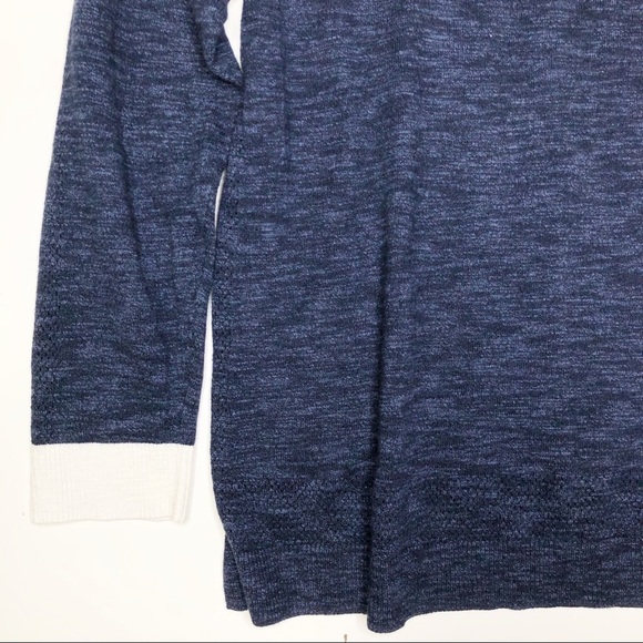 T by Talbots Slub Knit Drop Shoulder Pullover Sweater Navy Blue XL - Picture 2 of 6